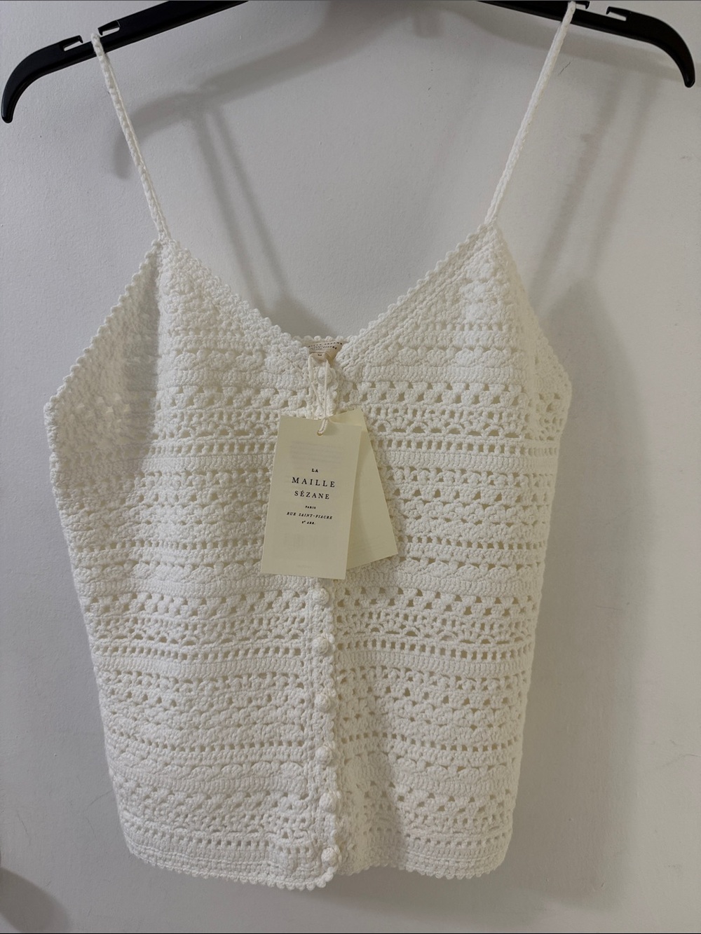 Sézane Top Gea (White Crochet top)